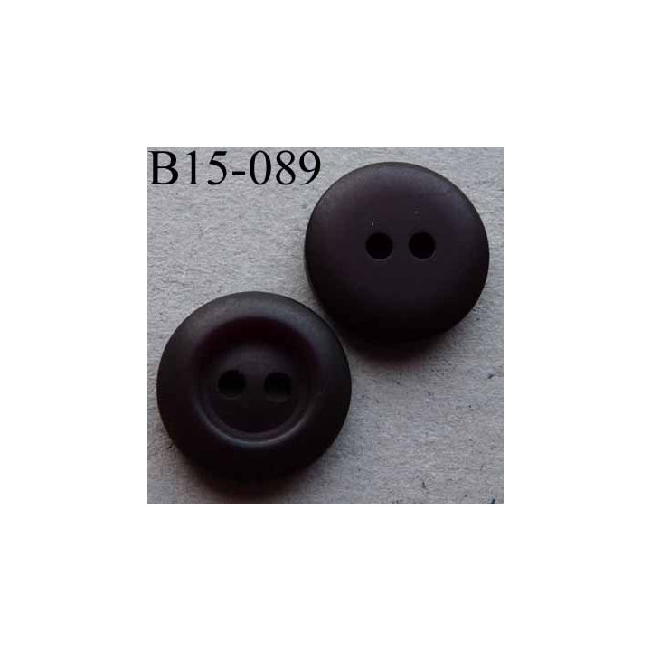 bouton 15 mm couleur prune trés foncé 2 trous diamètre 15 millimètres