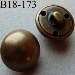 bouton 18 mm métal couleur bronze accroche avec un anneau diamètre 18 mm