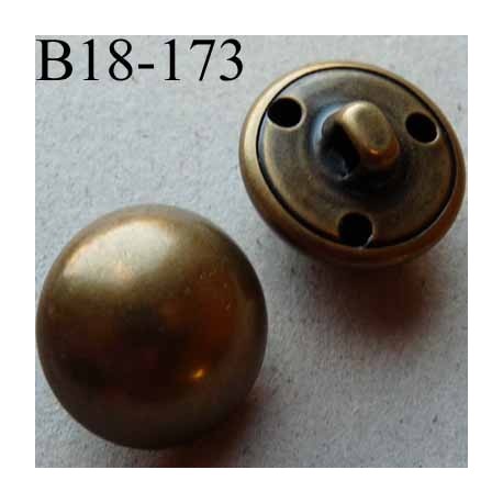 bouton 18 mm métal couleur bronze accroche avec un anneau diamètre 18 mm