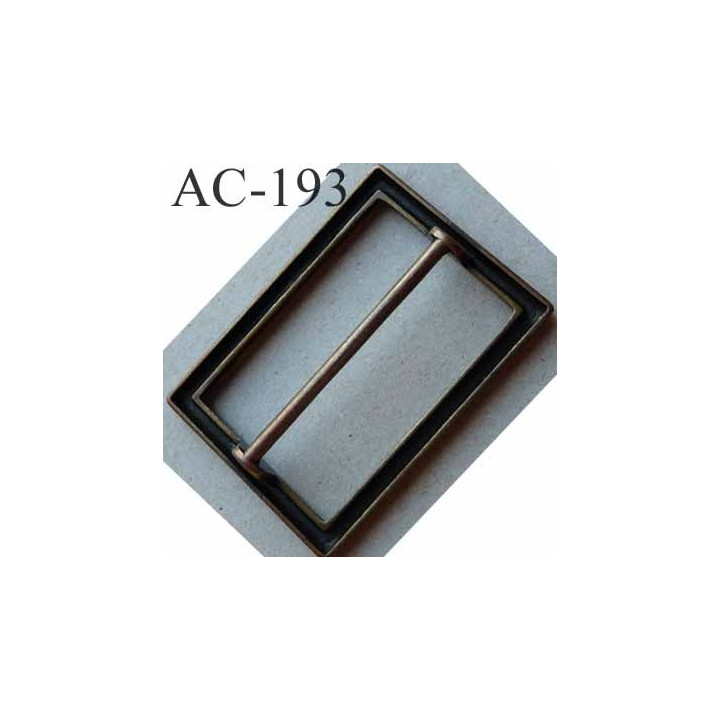 Boucle etrier rectangle métal couleur laiton largeur extérieur 6 cm largeur intérieur 5 cm hauteur 4 cm