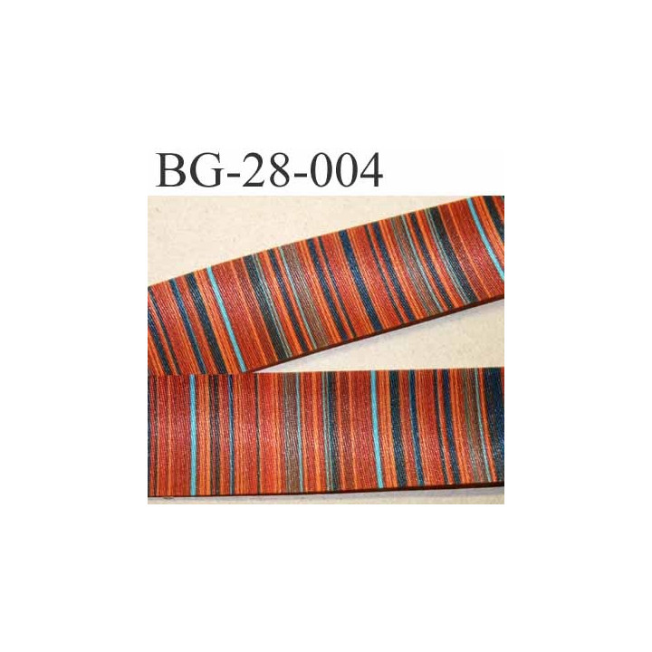 galon ruban satin grande marque SR haut de gamme couleur rayures multicolor vraiment superbe largeur 28 mm prix au mètre