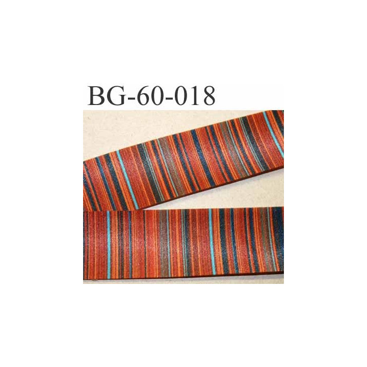 biais galon ruban satin grande marque SR haut de gamme couleur rayures multicolor vraiment superbe largeur 60 mm prix au mètre 