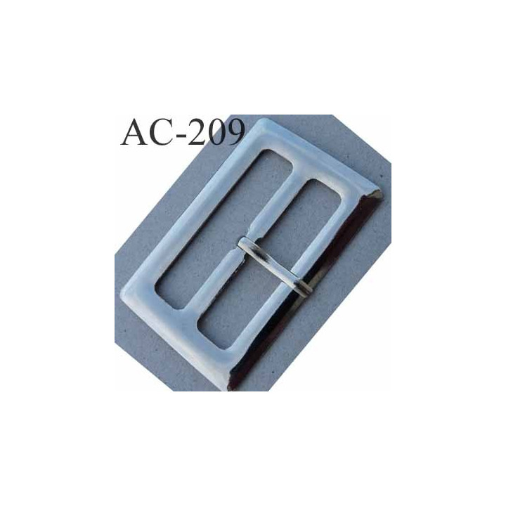 Boucle etrier rectangle métal couleur chrome avec ardillon 2.5 cm largeur extérieur 6.5 cm largeur intérieur 5 cm hauteur 4 cm