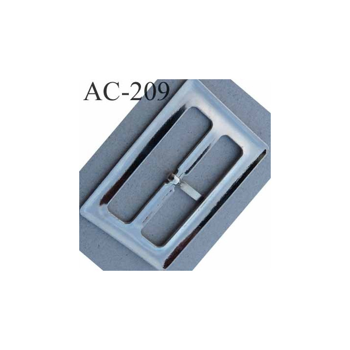 Boucle etrier rectangle métal couleur chrome avec ardillon 2.5 cm largeur extérieur 6.5 cm largeur intérieur 5 cm hauteur 4 cm