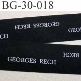 biais à plier GEORGES RECH couleur  noir et texte en blanc largeur 30 mm prix au mètre