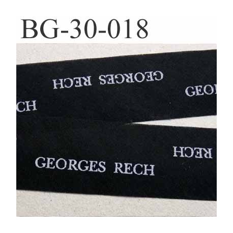 biais à plier GEORGES RECH couleur noir et texte en blanc largeur 30 mm prix au mètre