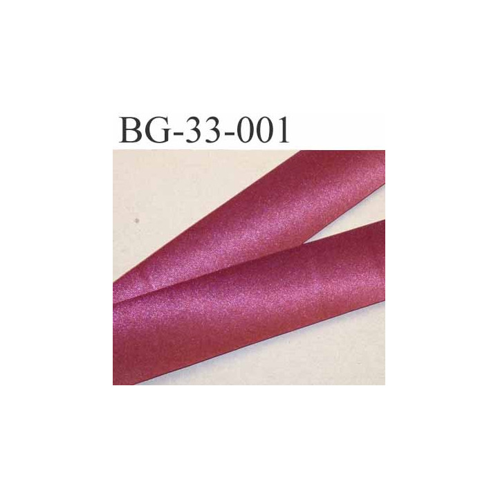 biais galon ruban satin couleur bordeaux brillant  largeur 33 mm prix au mètre