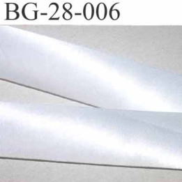 biais galon ruban satin couleur blanc brillant  largeur 28 mm prix mètre
