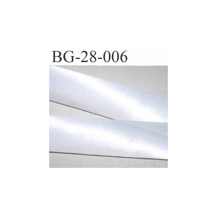 biais galon ruban satin couleur blanc brillant  largeur 28 mm prix mètre