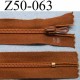 fermeture zip à glissière longueur 50 cm couleur marron non séparable largeur 2.5 cm glissière nylon largeur 4.2 mm