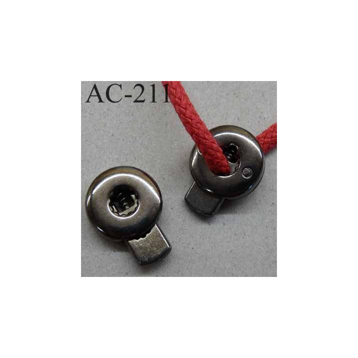 arrêt cordon stop cordon métal rond plat couleur acier  17 mm vendu à l'unité