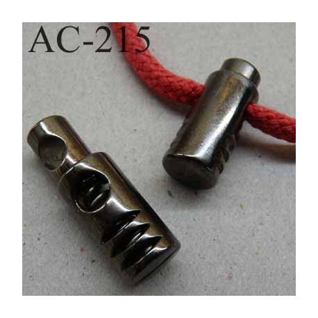 arrêt cordon stop cordon serre cordon rond en métal à ressort couleur vieux nickel 30 mm diamètre 10 mm vendu à l'unité