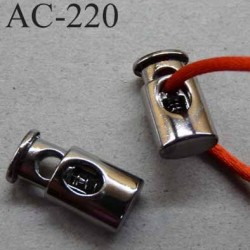 arrêt cordon stop cordon oval en métal à ressort couleur nickel de taille 20 mm x 9 mm vendu à l'unité