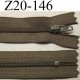 fermeture zip à glissière longueur 20 cm couleur vert kaki non séparable largeur 2.5 cm glissière nylon largeur du zip 4 mm