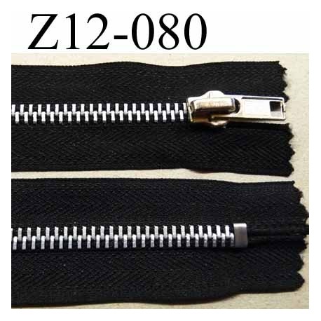 fermeture zip à glissière longueur 12 cm couleur bleu séparable zip métal largeur 3.2 cm largeur du zip 6.2 mm curseur métal
