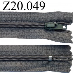 fermeture éclair 20 cm gris non séparable zip nylon