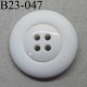bouton 23 mm couleur blanc 4 trous diamètre 23 millimètres