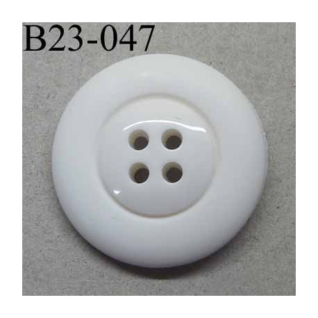 bouton 23 mm couleur blanc 4 trous diamètre 23 millimètres