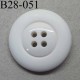 bouton 28 mm couleur blanc 4 trous diamètre 28 millimètres