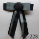 broche en tissu noeud noir avec centre pailleté (diamètre 32 mm) longueur 13 cm 