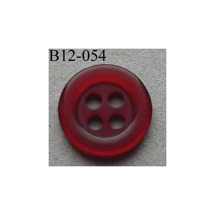 bouton diamètre 12 mm 4 trous couleur bordeaux transparent diamètre 12 mm