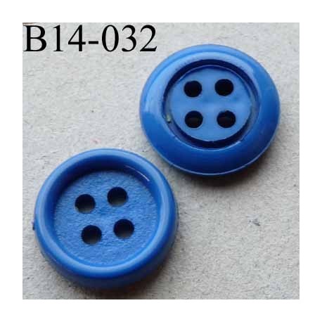 bouton diamètre 14 mm 4 trous couleur bleu diamètre 14 mm