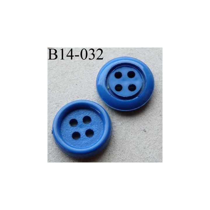 bouton diamètre 14 mm 4 trous couleur bleu diamètre 14 mm