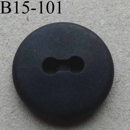 bouton diamètre 15 mm 2 trous couleur bleu marine mat diamètre 15 mm