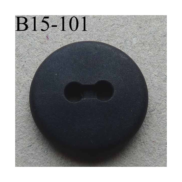bouton diamètre 15 mm 2 trous couleur bleu marine mat diamètre 15 mm