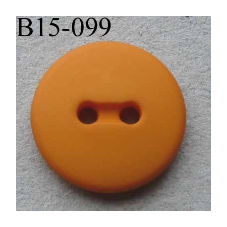 bouton diamètre 15 mm 2 trous couleur orange mat diamètre 15 mm