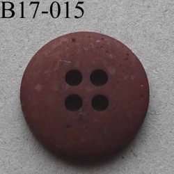 bouton diamètre 17 mm 2 trous couleur marron bordeaux chiné diamètre 17 mm