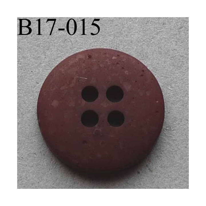 bouton diamètre 17 mm 2 trous couleur marron bordeaux chiné diamètre 17 mm