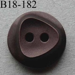 bouton fantaisie diamètre 18 mm 2 trous couleur chocolat satiné diamètre 18 mm