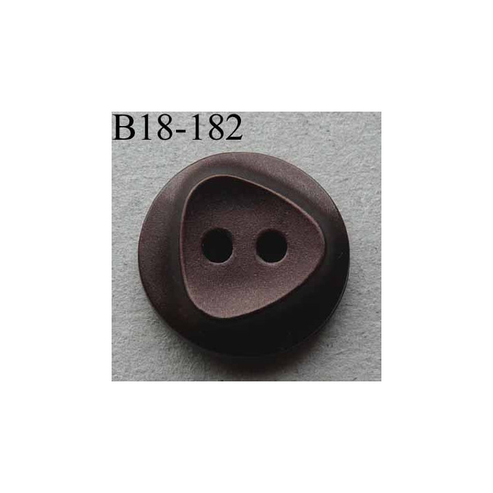 bouton fantaisie diamètre 18 mm 2 trous couleur chocolat satiné diamètre 18 mm