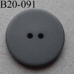 bouton diamètre 20 mm 2 trous couleur gris mat diamètre 20 mm