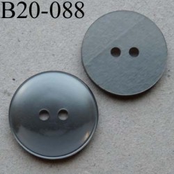 bouton diamètre 20 mm 2 trous couleur gris brillant diamètre 20 mm