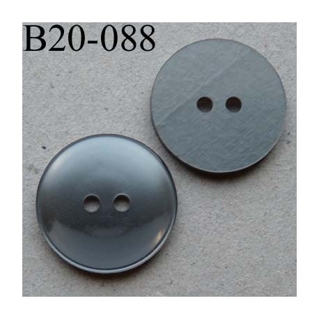 bouton diamètre 20 mm 2 trous couleur gris brillant diamètre 20 mm