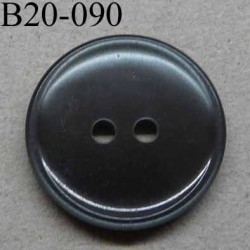 bouton diamètre 20 mm 2 trous couleur gris brillant avec bordure saillante diamètre 20 mm