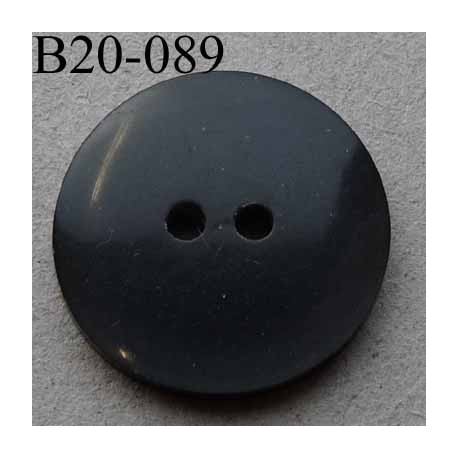 bouton diamètre 20 mm 2 trous couleur anthracite brillant diamètre 20 mm