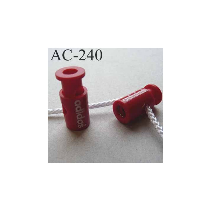 arrêt cordon stop cordon rond ADIDAS couleur rouge de taille 26 mm x 11 mm  vendu à l'unité