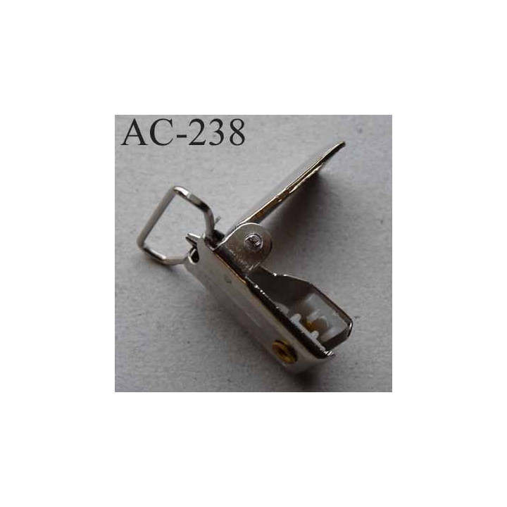 clip bretelles attache tétines rectangulaire métal 20 mm (taille de l'anneau) vendu à l'unité
