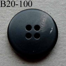 bouton haut de gamme diamètre 20 mm couleur noir avec trace plus clair comme une strie 4 trous diamètre 20 millimètre 