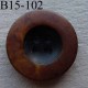 bouton haut de gamme diamètre 15 mm couleur marron et noir imitation bois 4 trous diamètre 15 millimètres 