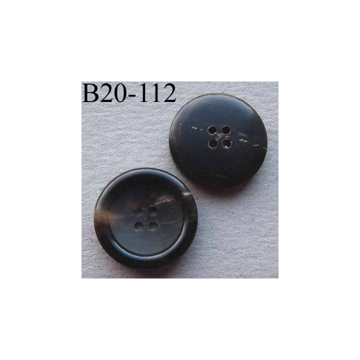 bouton 20 mm haut de gamme couleur marron marbré 4 trous diamètre 20 millimètres