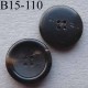 bouton 15 mm haut de gamme couleur marron marbré 4 trous diamètre 15 millimètres