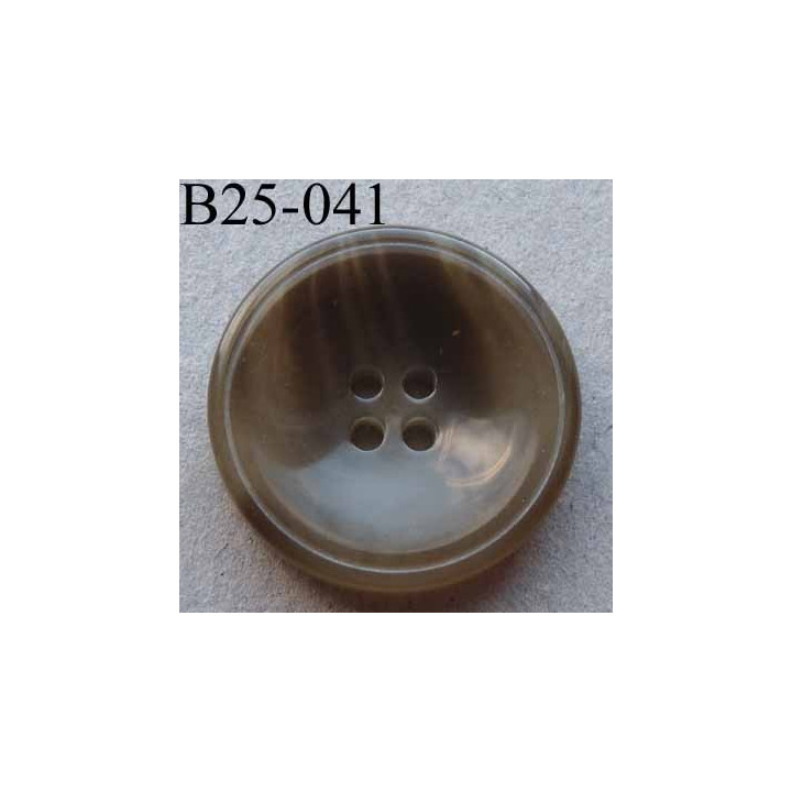 bouton 25 mm haut de gamme couleur beige marbré 4 trous diamètre 25 millimètres