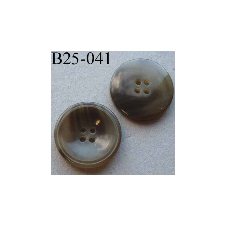 bouton 25 mm haut de gamme couleur beige marbré 4 trous diamètre 25 millimètres