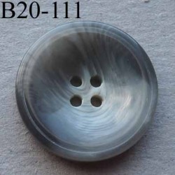 bouton 20 mm haut de gamme couleur gris marbré 4 trous diamètre 20 millimètres