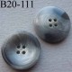 bouton 20 mm haut de gamme couleur gris marbré 4 trous diamètre 20 millimètres