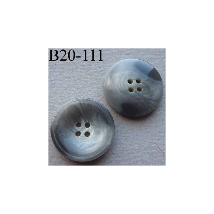 bouton 20 mm haut de gamme couleur gris marbré 4 trous diamètre 20 millimètres